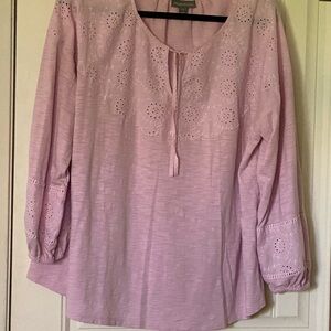 Style & Co. Lavender Embroidered Blouse